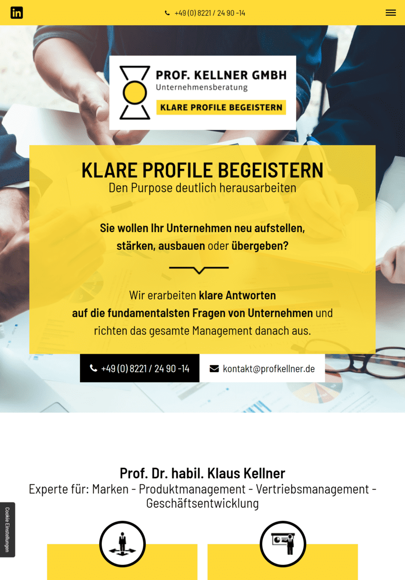 Prof. Kellner GmbH Unternehmensberatung | Tablet
